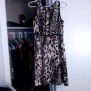 Leopard print fit and flare dress